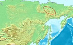 Carte de localisation des monts Tcherski.