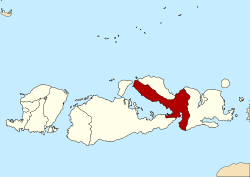 Situation du kabupaten de Dompu dans les petites îles de la Sonde occidentales.
