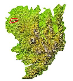 Carte de localisation des monts d'Ambazac.