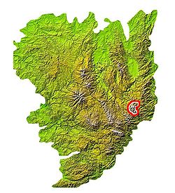 Carte de localisation du massif du Mézenc au sein du Massif central.