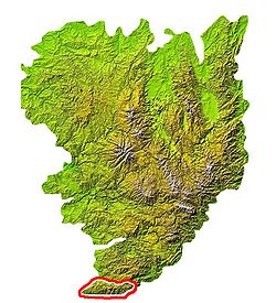 Carte de localisation de la montagne Noire.