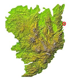 Carte de localisation des monts d'Or au sein du Massif central.