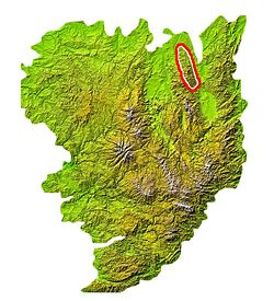 Carte de localisation des monts de la Madeleine.