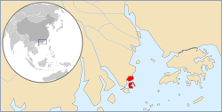 Carte indiquant la localisation de Macao dans la région