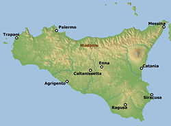 Carte de localisation des Madonies.