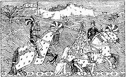 Le roi Sigurd et le roi Baudouin chevauchent de Jérusalem vers le Jourdain