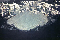 Le lobe glaciaire du glacier Malaspina en Alaska