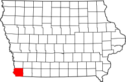 Map of Iowa highlighting Fremont County.svg