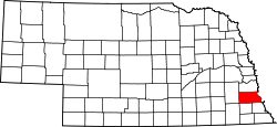 Map of Nebraska highlighting Otoe County.svg