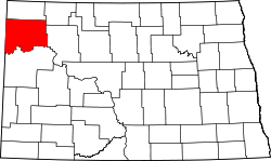 Map of North Dakota highlighting Williams County.svg