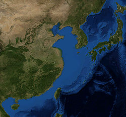 Image satellite de la mer de Chine orientale (au centre).
