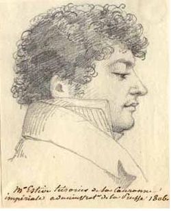 Portrait de M. Estève, administrateur de la Prusse, Frédéric Christophe d'Houdetot (1778–1859), crayon, rehaut fusain, Berlin, 1806. Conservé au Conseil d'État,