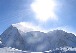 Mont Pourri (face Nord) depuis l'aiguille Rouge, en hiver