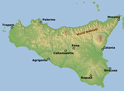 Carte de localisation des Nébrodes.