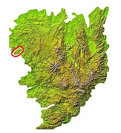 Localisation des monts de Fayatsur la carte du Massif central