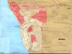 Le Sud-Ouest africain/Namibie en 1978 avec ses bantoustans