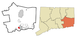 New London County Connecticut Incorporated and Unincorporated areas Central Waterford Highlighted.svg