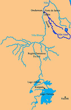 Le Nil blanc et son réseau d'affluents.