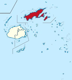 Localisation de la région septentrionale sur la carte des îles Fidji