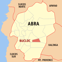 Localisation de Bucloc (en rouge) dans la province d'Abra.