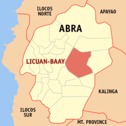 Localisation de Licuan-Baay (en rouge) dans la province d'Abra.