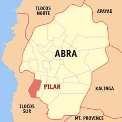 Localisation de Pilar (en rouge) dans la province d'Abra.