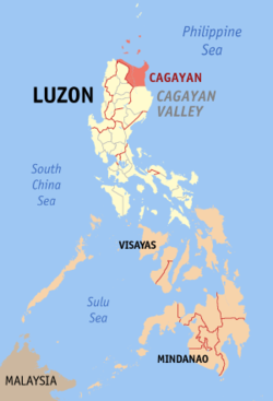 Localisation de la province de Cagayan (en rouge) dans les Philippines.