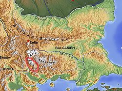 Carte de localisation du Pirin.