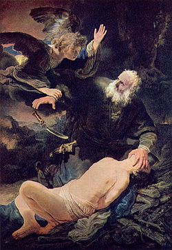 Le sacrifice d'Isaac par Abraham - Rembrandt (1635)