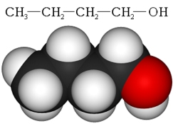 Structure chimique du butan-1-ol