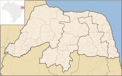 Carte de l'État du Rio Grande do Norte (en rouge) à l'intérieur du Brésil