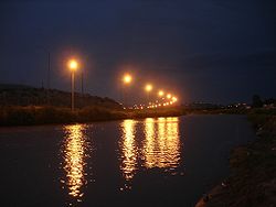 Le rio Bravo qui marque la frontière entre El Paso (États-Unis) et Ciudad Juárez (Mexique)