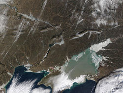 Image satellite de la mer d'Azov.