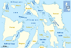 Carte de la mer de Samar (nord-est).