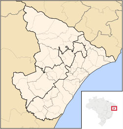 Carte de l'État du Sergipe (en rouge) à l'intérieur du Brésil