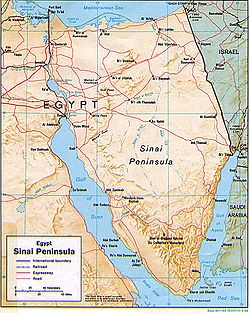 Carte du Sinaï avec la localisation des principales villes