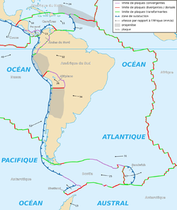 Carte de la Plaque sud-américaine