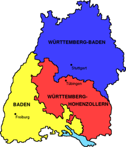 Bade, Wurtemberg-Bade et Wurtemberg-Hohenzollern