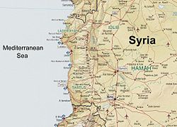 Extrait d'une carte de la Syrie montrant le massif.