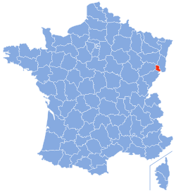 Localisation du Territoire de Belfort en France