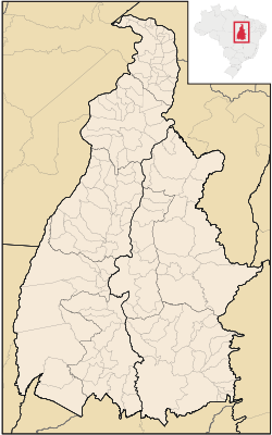 Carte de l'État du Tocantins (en rouge) à l'intérieur du Brésil