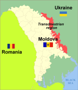Localisation de la Transnistrie (en rouge).