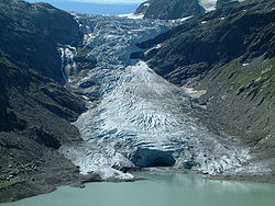 Vue du glacier de Trift à l'été 2006.