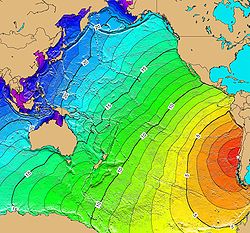 Carte des zones touchées par le tsunami généré par le séisme