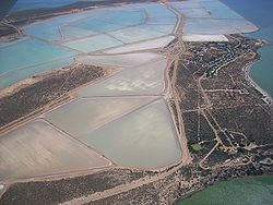 Vue aérienne des marais salants.