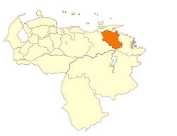 Localisation de l'État de Monagas