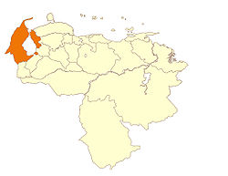 Localisation de l'État de Zulia