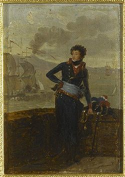 Victor-Léopold Berthier (1770-1807), général de division en 1799 (par Louis Gauffier (1761-1801), Châteaux de Versailles et de Trianon), présenté devant la baie de Naples, alors chef d'état-major de l'armée française à Naples.