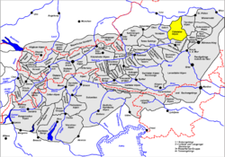 Carte de localisation des Alpes d'Ybbstal.