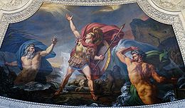 Le combat d'Achille contre le Scamandre et le Simoïs, 1819 (Le Louvre, plafond du pavillon Denon, Rotonde d'Apollon)